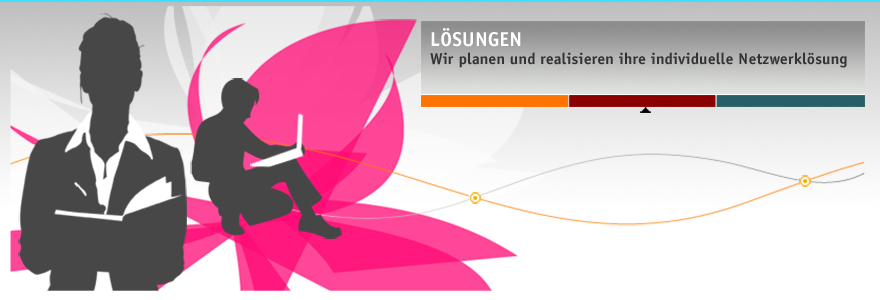 Von okamo aus Berlin gestaltetes Design für das Key Visual auf der Website der „Netfarmers GmbH – We make your Net work“ für den Unternehmensbereich „Lösungen“