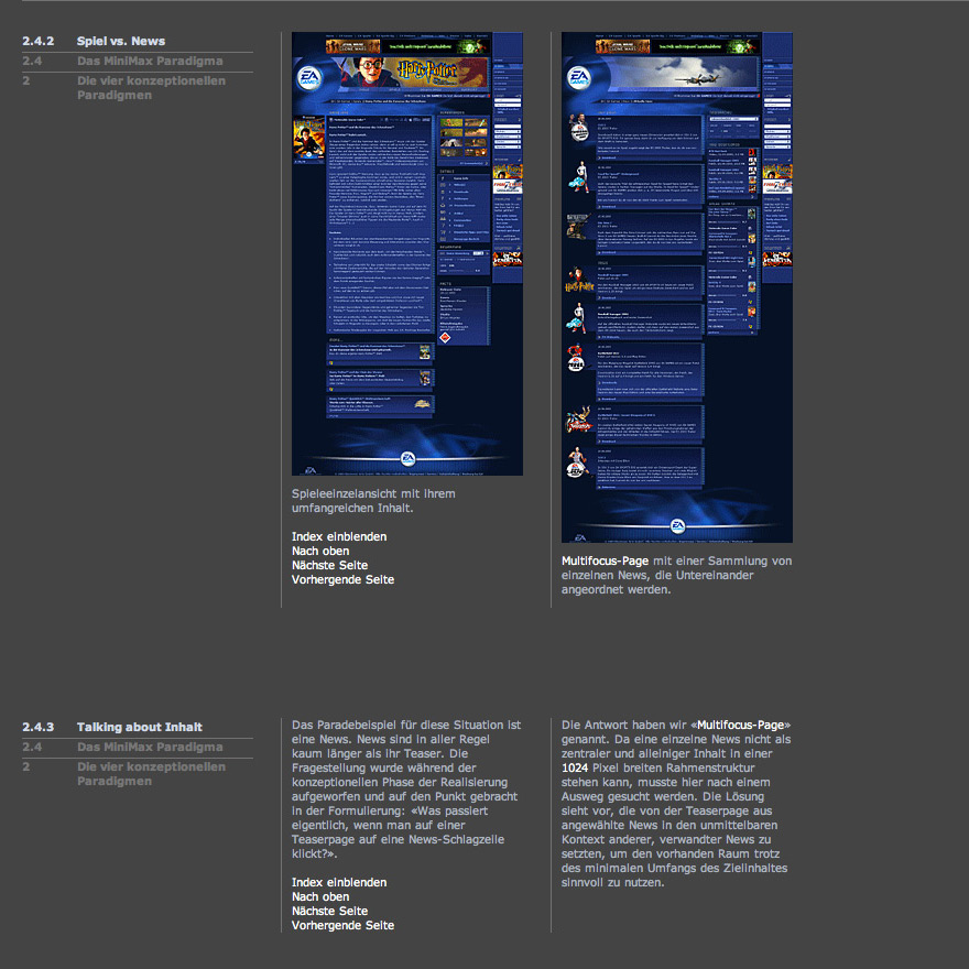 Ansicht aus dem Online-Design-Styleguide, die den Aufbau der Spieleeinzelansicht erläutert, den okamo aus Berlin für EA Electronic Arts gestaltet hat