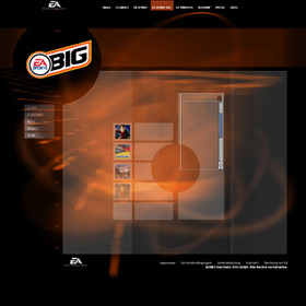 Design-Studie für das Webdesign von EA Electronic Arts, die Heike Woltmann und Marcus Lepie als freie Art Direktoren im Auftrag von defcom für EA gestaltet haben – Abb. 3
