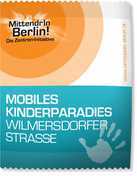 Von okamo aus Berlin gestaltetes Design für eine Gummibärchenverpackung als Give Away im Rahmen der Zentren-Initiative „MittendrIn Berlin!“ 2009 des Berliner Senats und der IHK Berlin – Verpackungs-Design 3