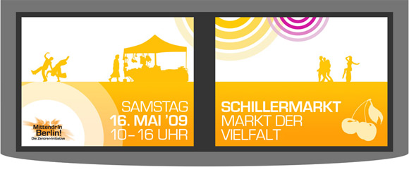 Von okamo aus Berlin gestaltetes Design für den U-Bahn-Fernsehspot im Berliner Fenster für die gesamtstädtische Öffentlichkeitsarbeit aller Preisträger im Rahmen der Zentren-Initiative „MittendrIn Berlin!“ 2009 des Berliner Senats und der IHK Berlin – Screen 3