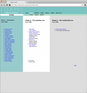 Screenshot der alten Website des DAM vor dem Redesign durch okamo aus Berlin – Abb. 2